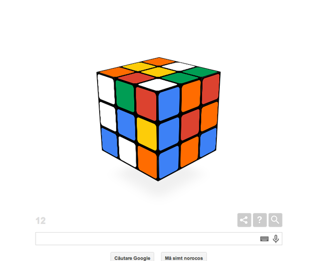 Cubul Rubik, sarbatorit de Google, Foto: Captura Google