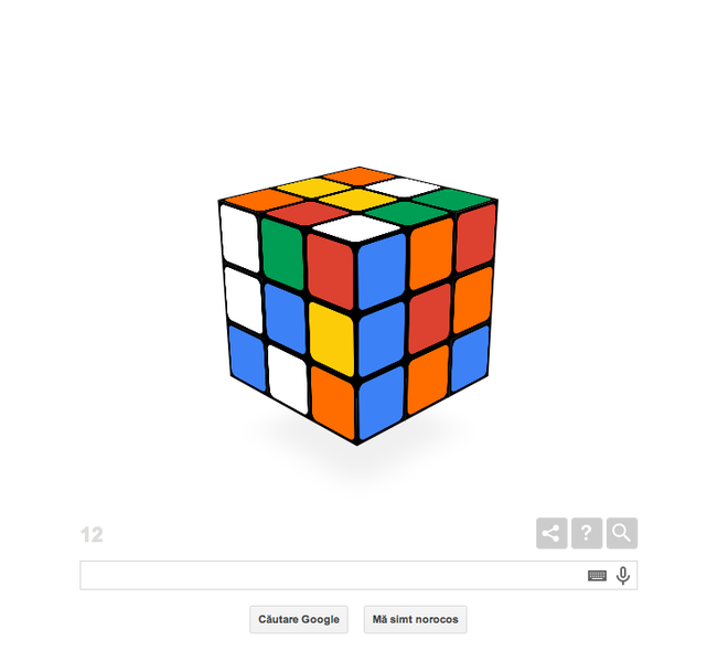 Cubul Rubik, sarbatorit de Google, Foto: Captura Google