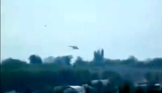 Imagine cu elicopterul doborat la Slaviansk, Foto: Captura video