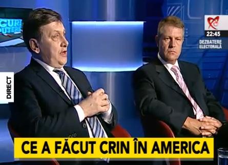 Antonescu si Iohannis, la Jocuri de putere, Foto: Captura Realitatea TV