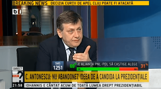 Crin Antonescu la B1TV, Foto: Captura B1TV