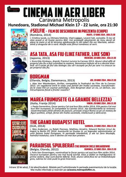 Afis Hunedoara, Foto: Caravana.metropolisfilm.ro
