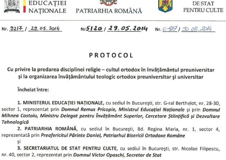 Protocolul dintre Ministerul Educatiei si Patriarhia Romana, Foto: edu.ro