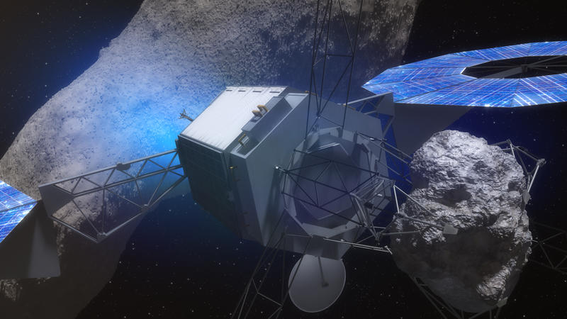 Redare artistica: Bratul robotizat redirectionand un asteroid, Foto: NASA