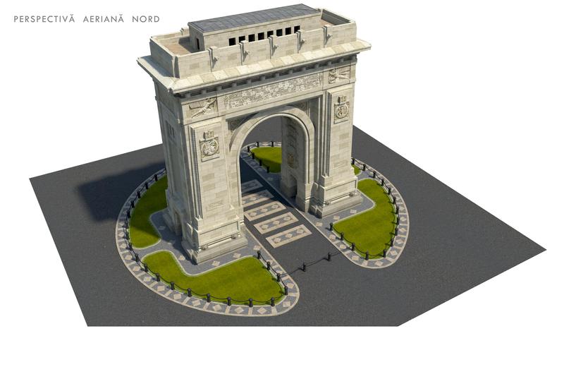 Simulare cum va arata Arcul de triumf dupa reabilitare, Foto: PMB