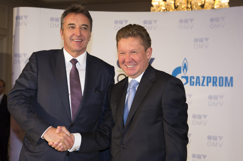 Sefii OMV (stanga) si Gazprom (dreapta), Foto: OMV