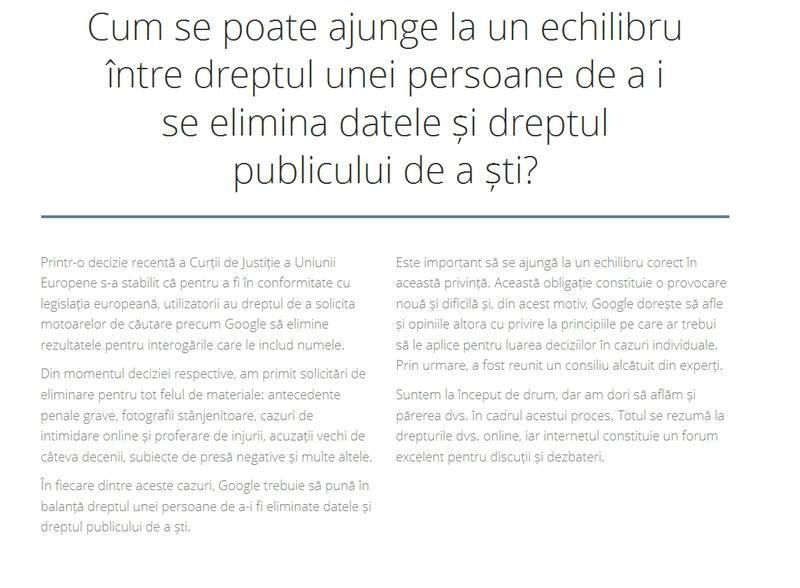 Pagina consultativa a Google, Foto: Google