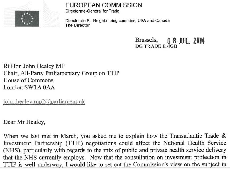 Scrisoarea negociatorului UE Ignacio Bercero, Foto: Comisia Europeana