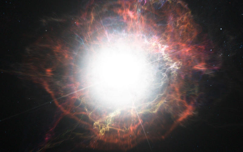 Redare artistica: Formarea prafului cosmic in jurul unei supernove, Foto: ESO