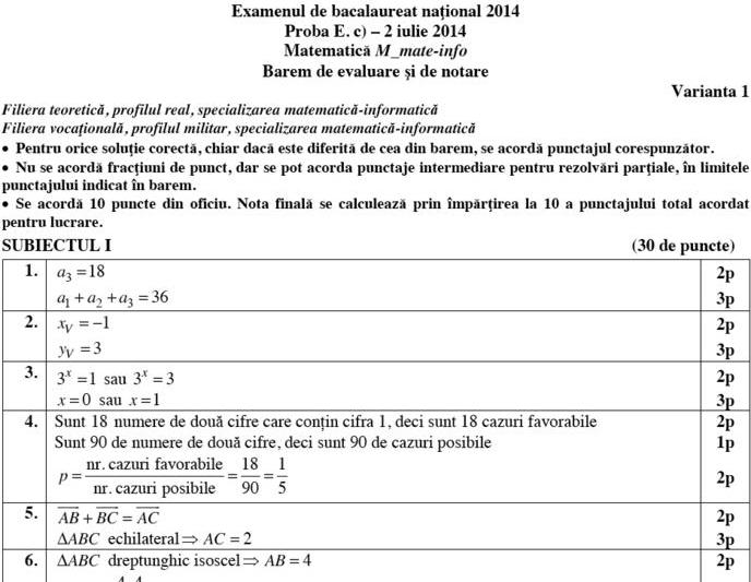 Barem Matematica-informatica, Foto: edu.ro