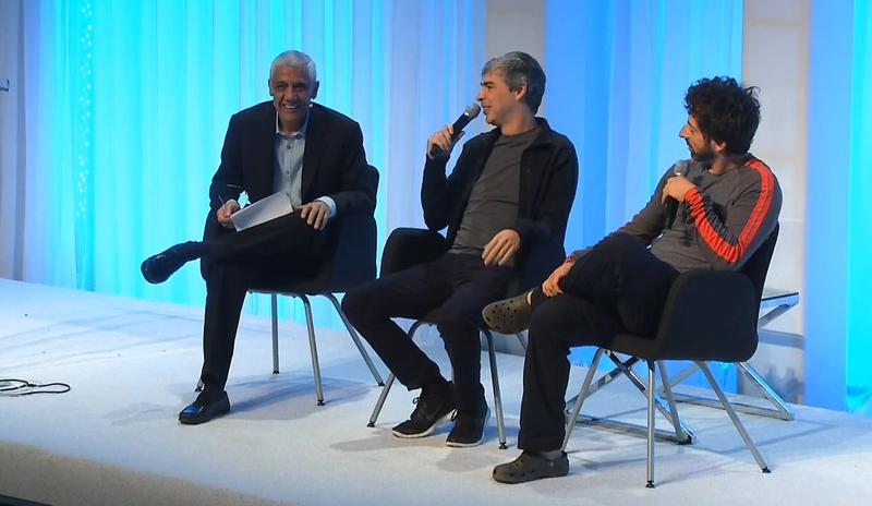 Larry Page si Sergey Brin, in discutie cu Vinod Khosla, Foto: Captura YouTube