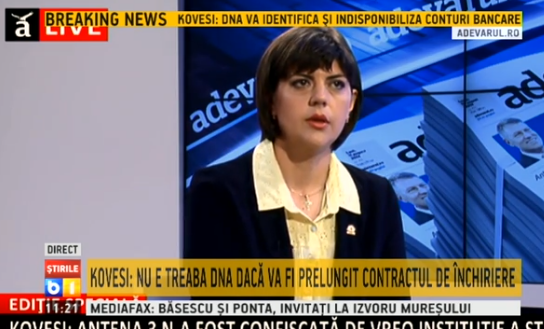 Laura Codruta Kovesi la Adevarul LIVE, Foto: Captura B1TV