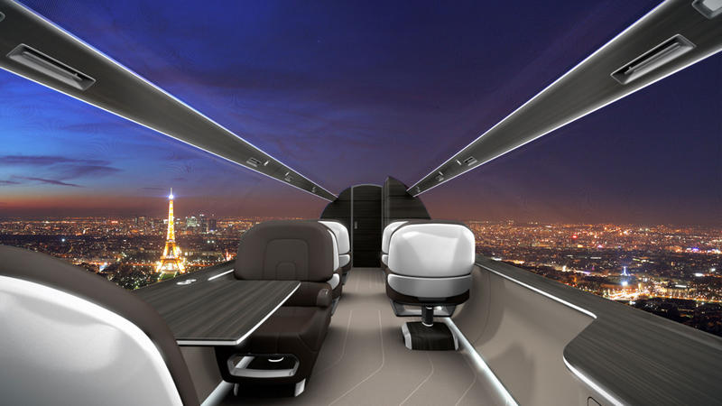 Interior avion noaptea, Foto: Technicon Design