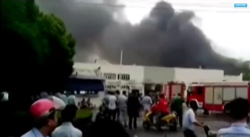 Explozie la o fabrica din estul Chinei, Foto: Captura Youtube.com