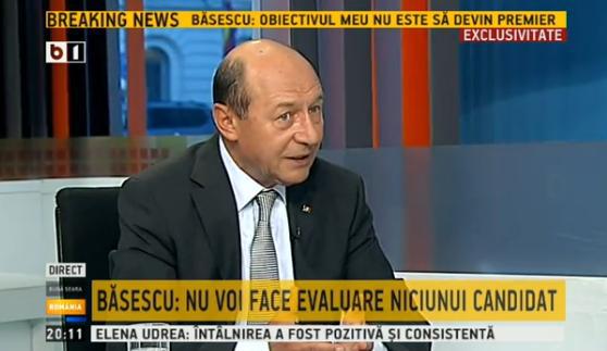 Traian Basescu anunta sustinerea pentru Udrea, Foto: captura B1 TV