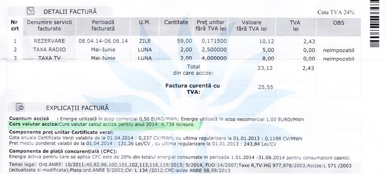 Factura la energie calculata la un curs de 4,738 lei, Foto: Hotnews