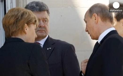 Putin, Porosenko si Merkel, Foto: Captura Youtube.com