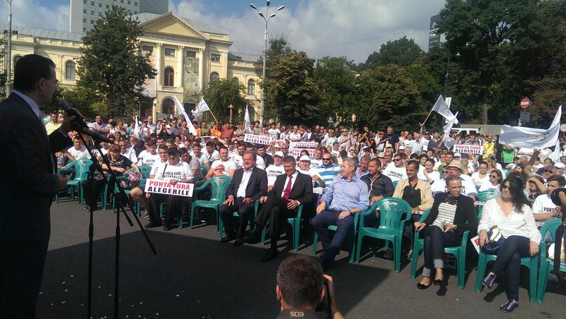 Blaga, Iohanis si Predoiu in fruntea protestatarilor, Foto: Hotnews