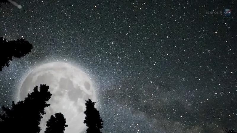 Super Luna vs. Perseide, Foto: Captura NASA ScienceCasts