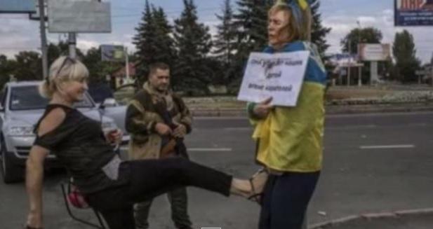 Activista pro-ucraineana, Foto: Captura YouTube