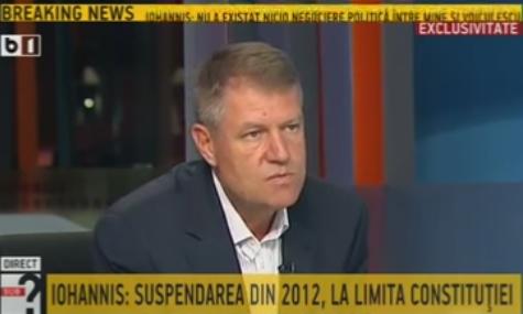 Klaus Iohannis la B1 TV, Foto: Captura B1TV