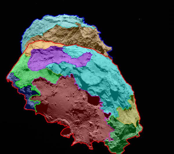Harta preliminara a cometei 67P/Churyumov-Gerasimenko, Foto: ESA