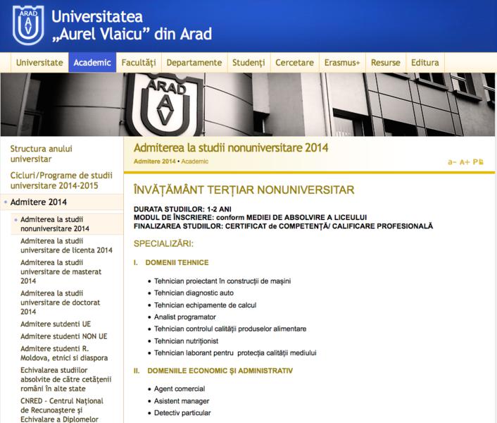 Admitere universitate fara BAC, Foto: www.uav.ro