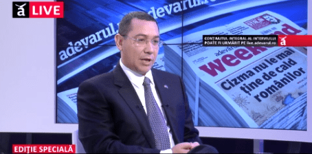 Victor Ponta la Adevarul Llive, Foto: Captura video