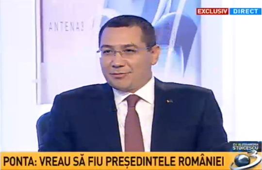 Victor Ponta la Antena 3, Foto: Captura Antena 3