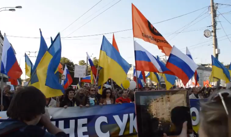 Mars pentru pace in Moscova, Foto: Captura YouTube