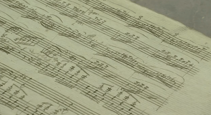 Partitura originala a Sonatei in La major, de Mozart, Foto: Captura Youtube.com