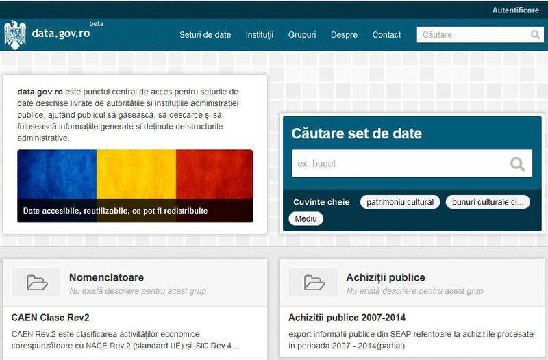 Portalul national de date deschise, Foto: Captura www.data.gov.ro