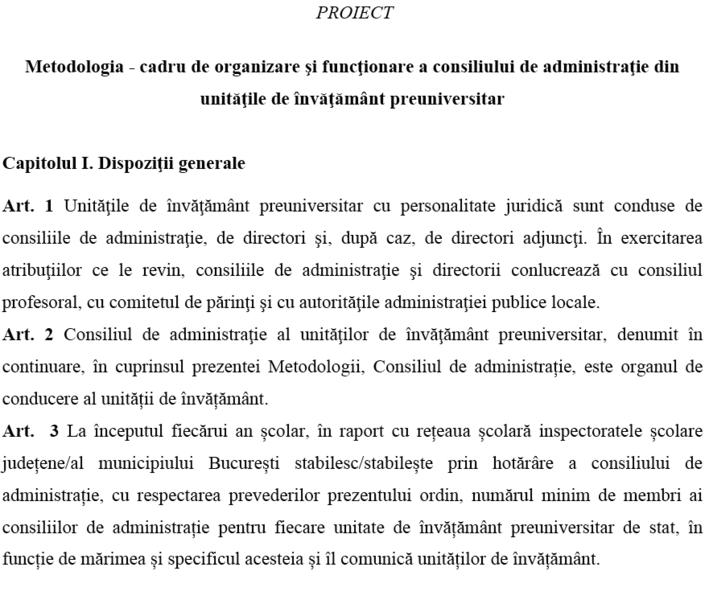 Proiect de metodologie de organizare a consiliilor de administratie in scoli, Foto: edu.ro