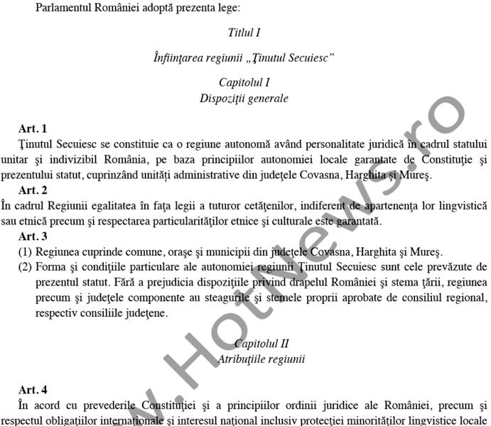 Proiectul de autonomie a Tinutului Secuiesc, Foto: Hotnews