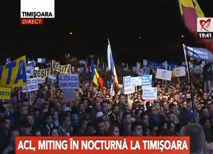 Miting ACL la Timisoara, Foto: Captura Realitatea TV