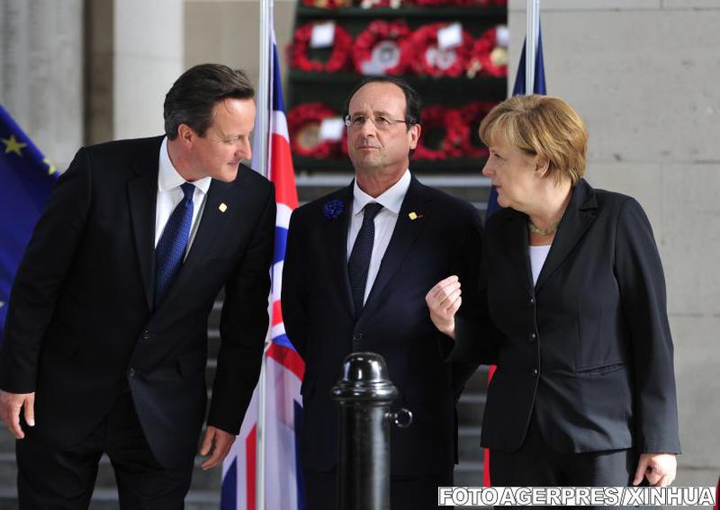 David Cameron discutand cu Angela Merkel, Foto: Agerpres/Xinhua