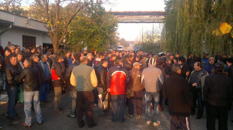 Protest la Combinatul Chimic ROMAG-PROD din Drobeta Turnu Severin, Foto: Gazeta de Sud