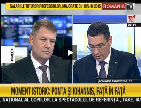 Dezbaterea Ponta - Iohannis e preluata LIVE si de RTV, Foto: Hotnews