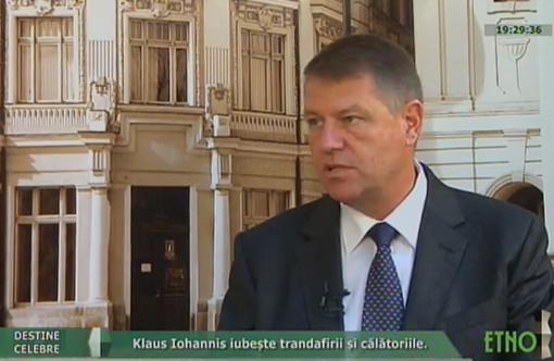 Klaus Iohannis la Etno TV, Foto: Captura Etno TV