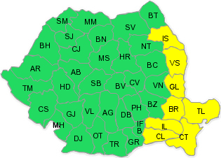 Cod galben de ploi, Foto: ANM