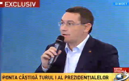 Victor Ponta la Antena 3, Foto: Captura Antena 3