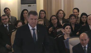 Klaus Iohannis si Traian Basescu la sediul CCR, Foto: captura B1 TV