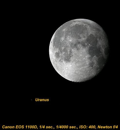 Conjunctie Luna - Uranus 4 nov. 2014, Foto: Observatorul Astronomic Barlad