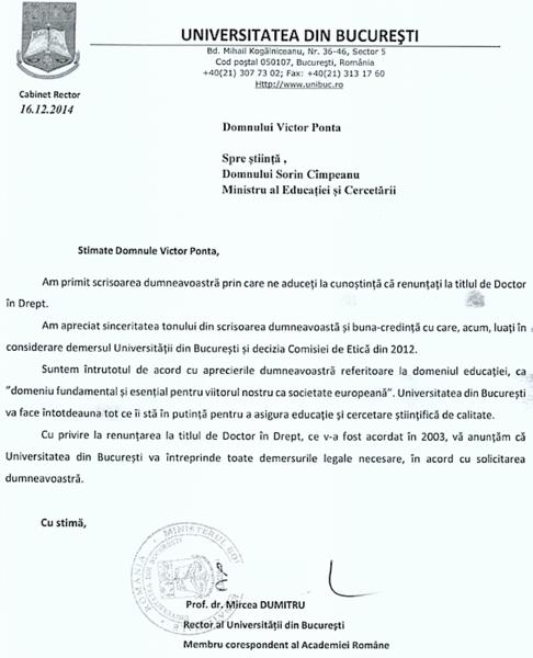 Raspunsul Universitatii din Bucuresti, Foto: unibuc.ro