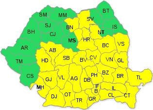 Cod galben de ninsori si vant, Foto: ANM