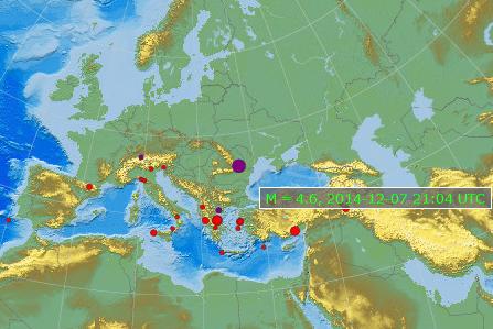 Cutremur de 4,6 in Romania, Foto: EMSC.eu