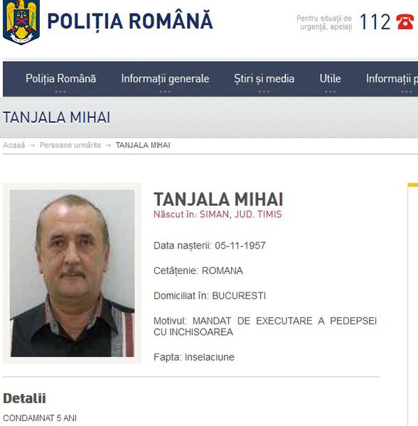 Mihai Tanjala, Foto: Politia Romana