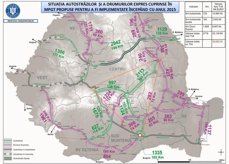Autostrazile si DXurile din MPGT propuse incepand cu 2015, Foto: Ministerul Transporturilor