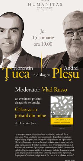 Afis-Florentin Tuca in dialog cu Andrei Plesu-Galceava cu juristul din mine, Foto: Tuca Zbarcea & Asociatii