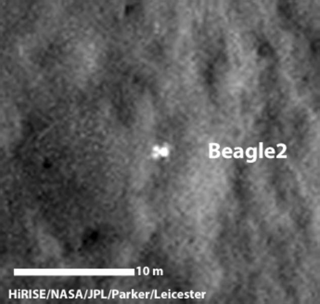Sonda Beagle2, pe Marte, Foto: NASA/JPL-Caltech/Univ. of Arizona/University of Leicester